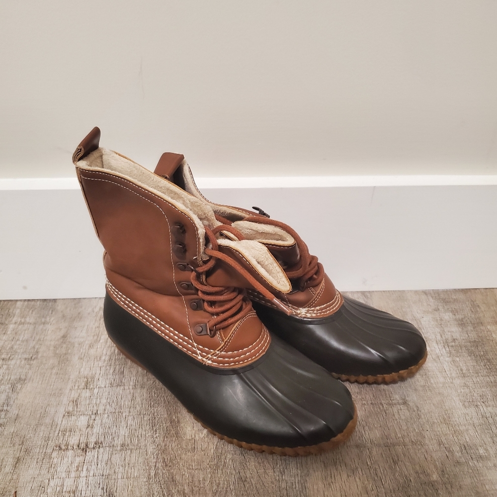 Esprit Brown and Black Faux Fur Boots Size 8